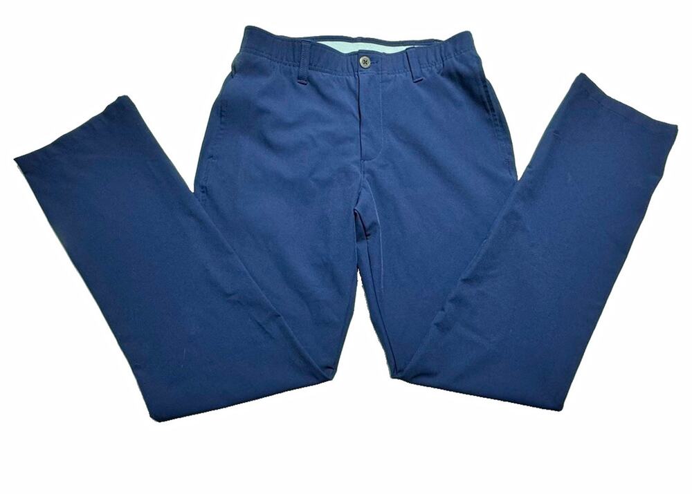 Under Armour Men's Blue Golf Pants 30x32 Regular Solid Polyester Pockets